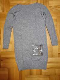 Dobry skład Długi sweter/tunika szary długi Wallis S