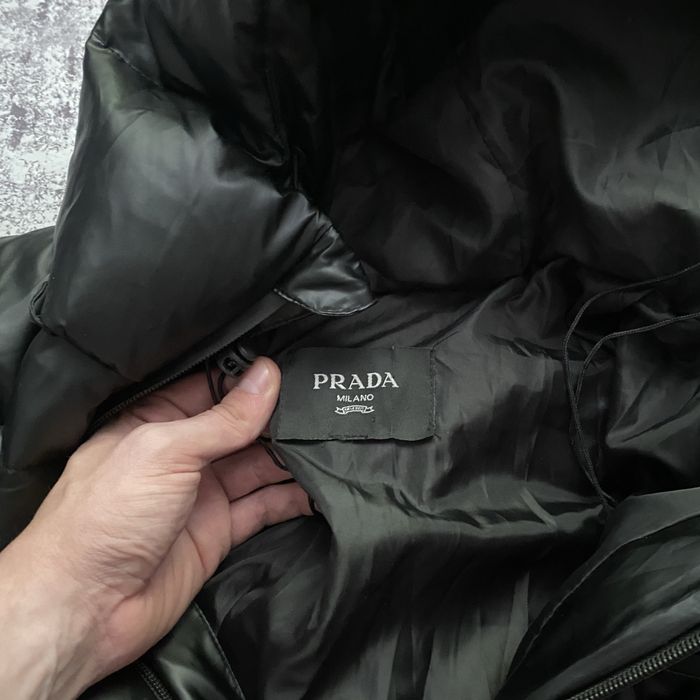 Prada Luna Rossa Red Tab Opium Black Puffer Drill