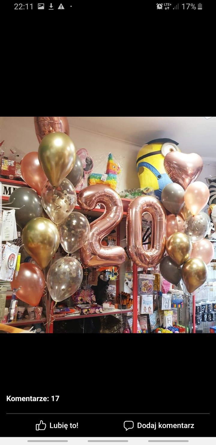 balony z helem , pompowanie balonów helem, cyfry helowe