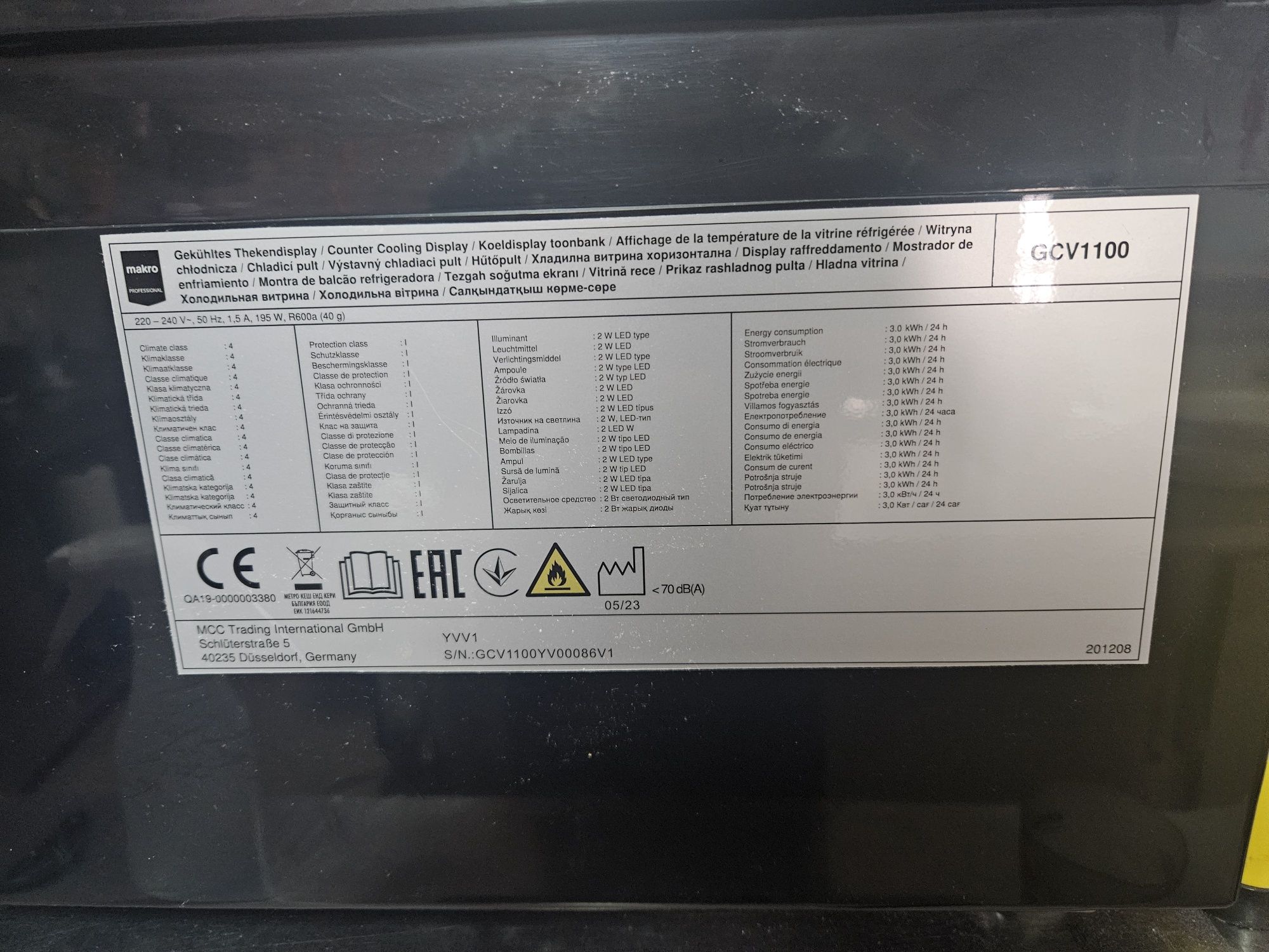 Vitrine expositor 100l