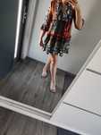 Sukienka boho aztek wzory kolorowa rozkloszowna oversize zaraz hm