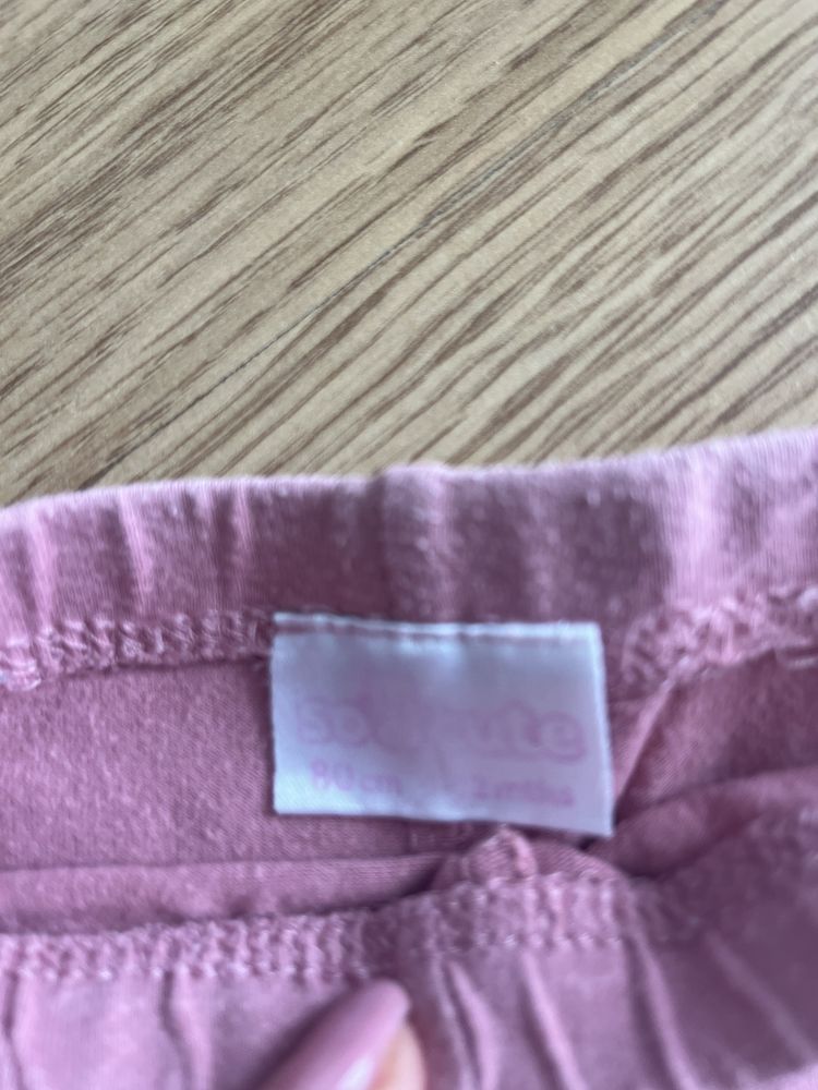 Legginsy dziewczęce, komplet 2 pary, różowe, gruszki, 80