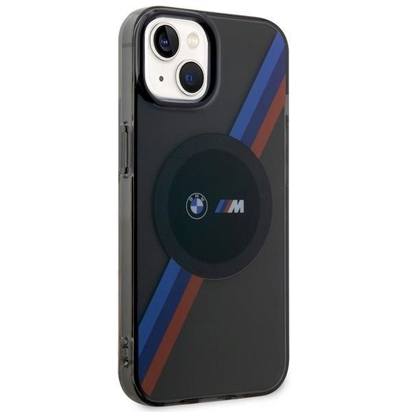 Etui Bmw Bmhmp14Shdtk Na Iphone 14 - Szare Tricolor Stripes Magsafe