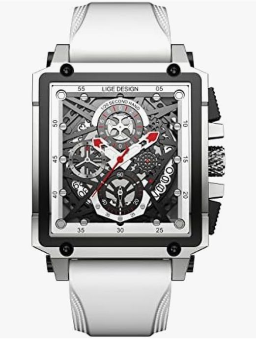 Годинник LIGE Men Watch Quartz Chronograph Silicone 3 ATM Waterproof F