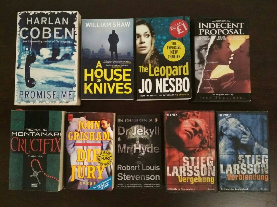 Coben Grisham Stieg Larsson Jo Nesbo Shaw Engelhard Dr Jekyll Mr Hyde