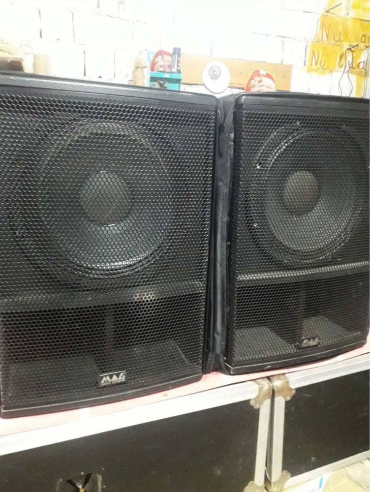 Акустические колонки, сабвуфер, сабы Mag та 580, цена за пару