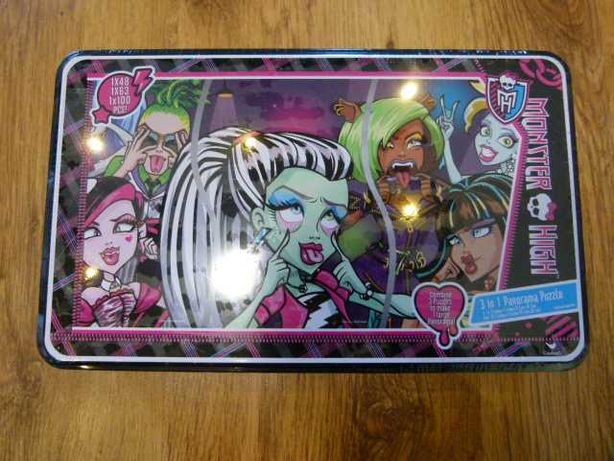 Nowe Monster High puzzle panoramiczne 3w1 78cm x 38cm