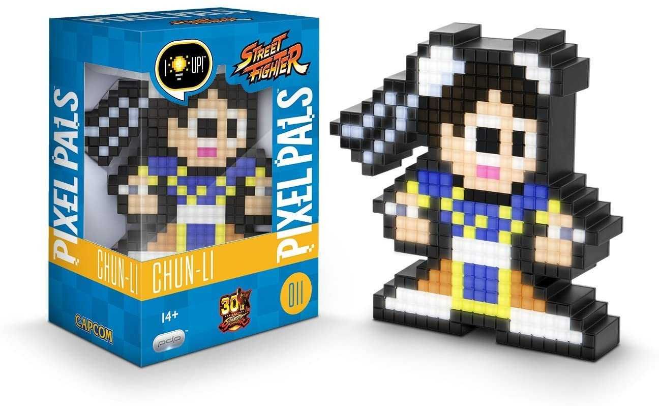 Figura Pixels Pals Street Fighter Chun-Li Com Iluminação Novo e Selado