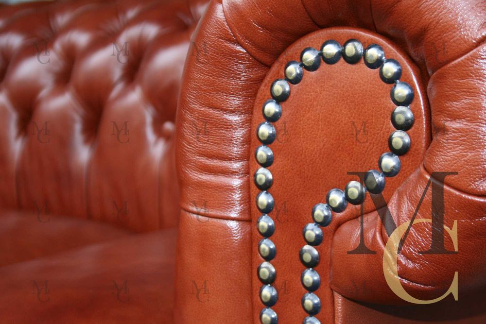 Kanapa Classic Chesterfield 2-osobowa - 100% skóra naturalna