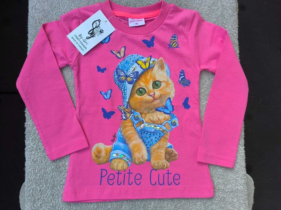 koszulka dziewczęca z długim rękawem  rozm. 86 i 92 -  nowe