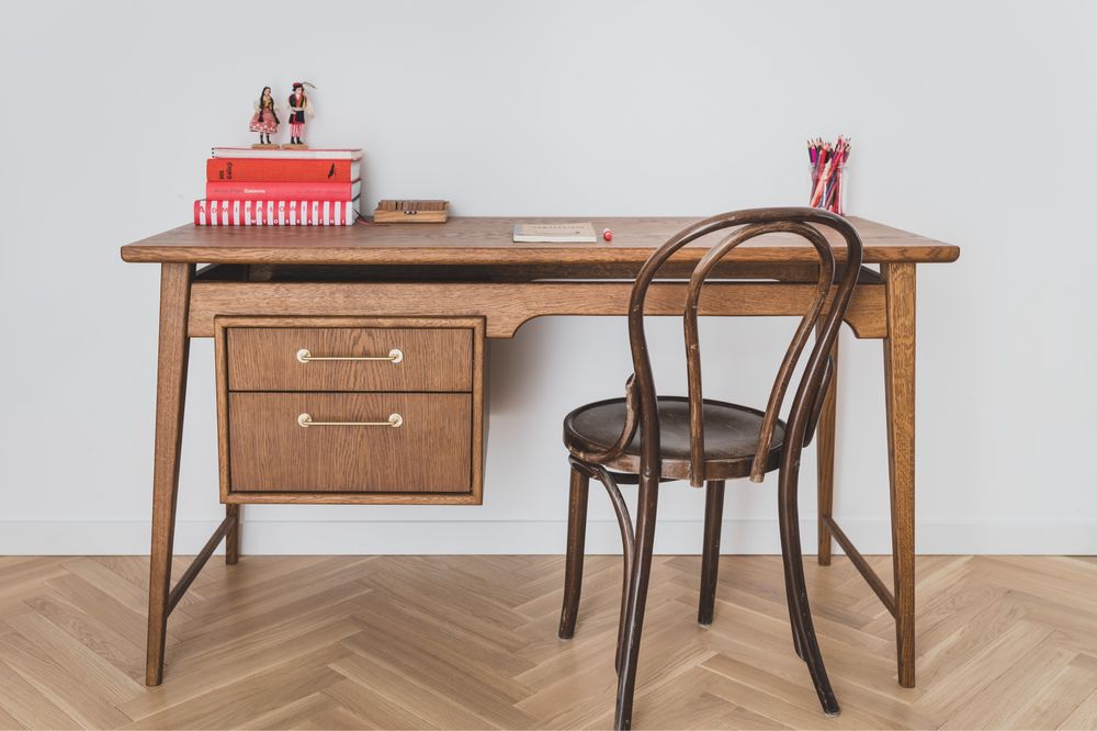 Biurko duńskie drewniane  vintage mid century design