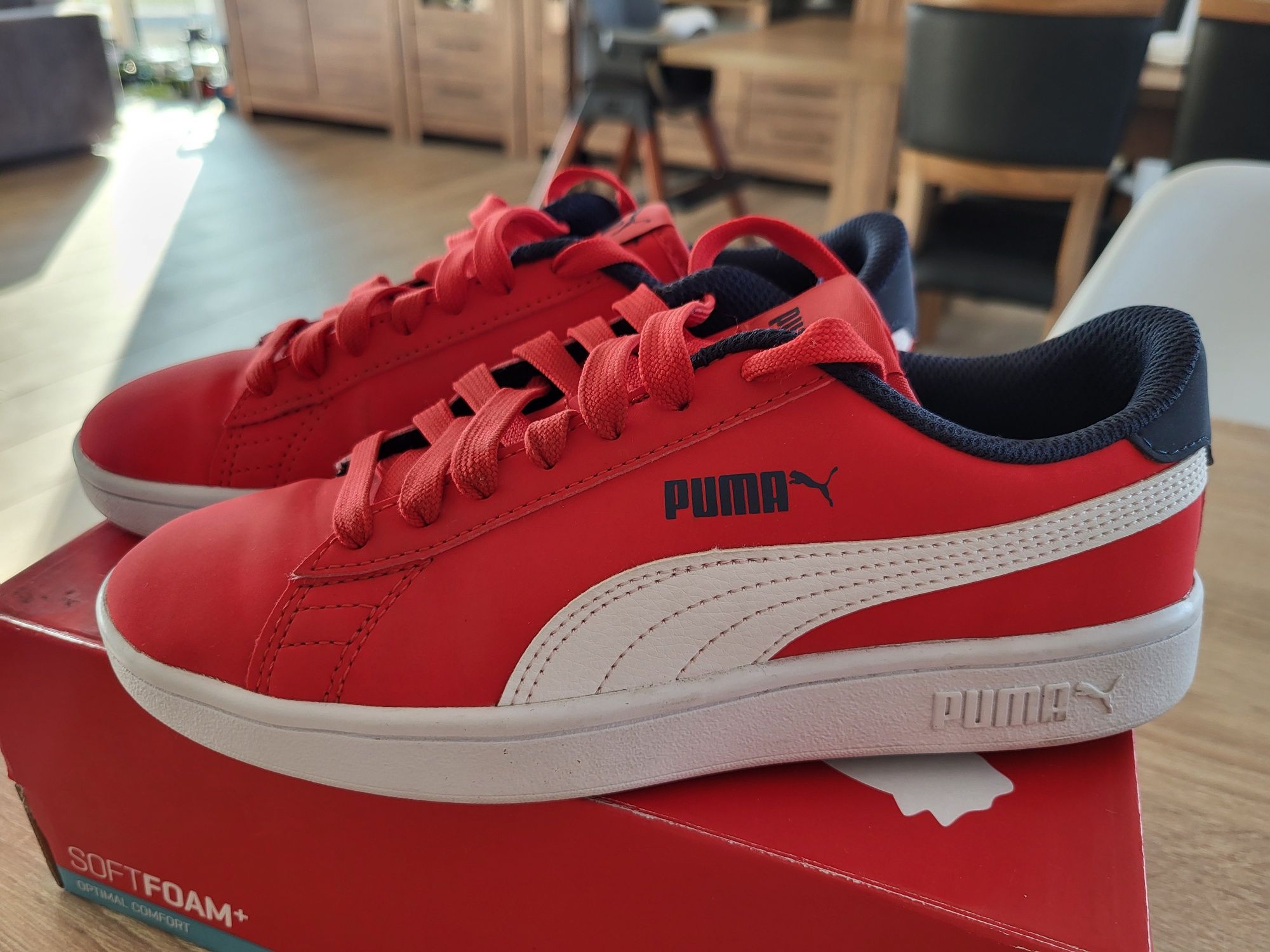 Puma Sneakersy Smash V2 Buck Junior Czerwony