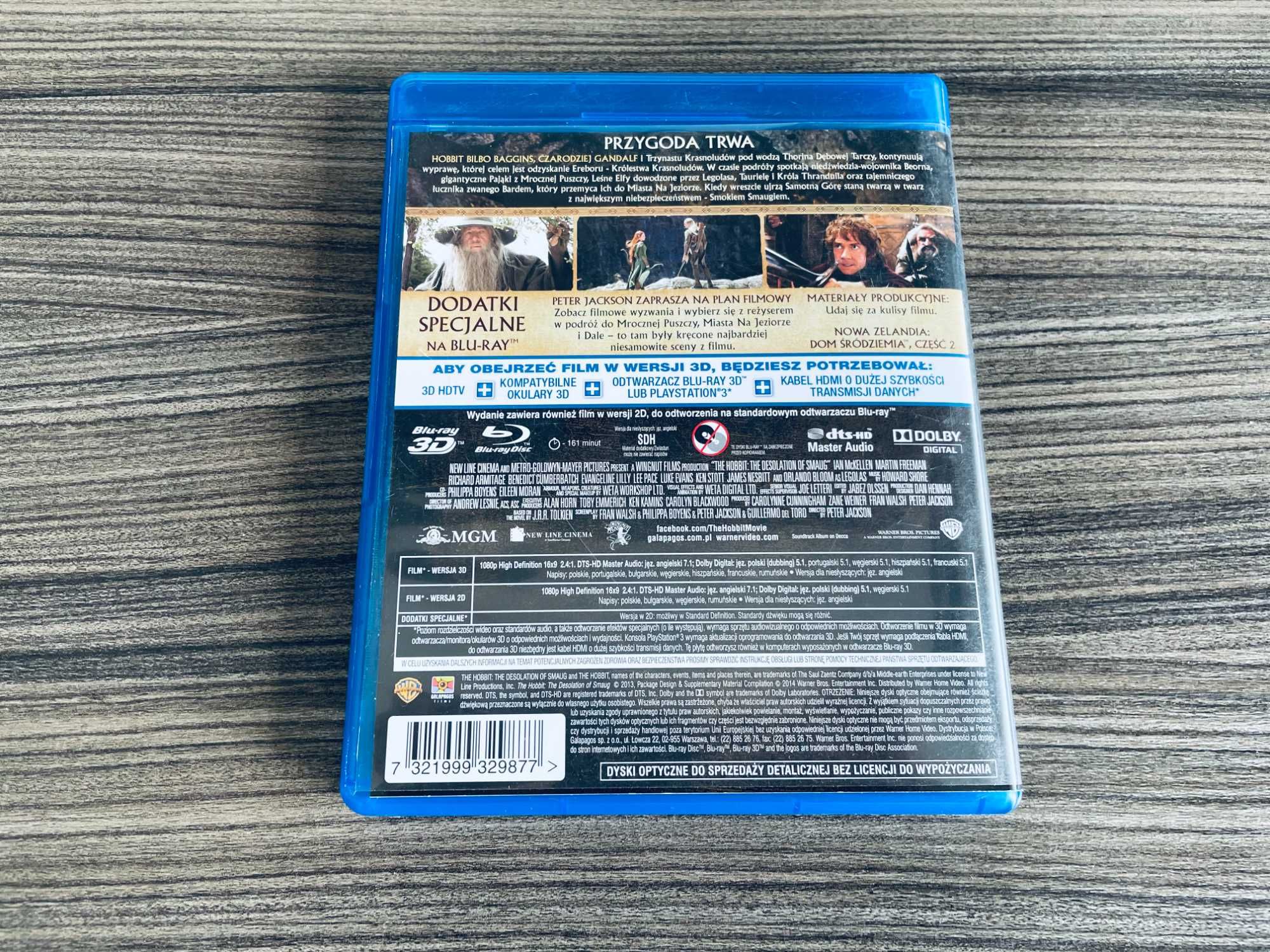 Hobbit - Pustkowie Smauga 2D + 3D Bluray - polski dubbing (4 płyty)