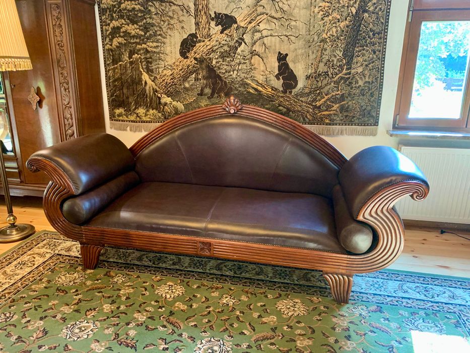 Kanapa sofa kolonialna skóra odnowiona