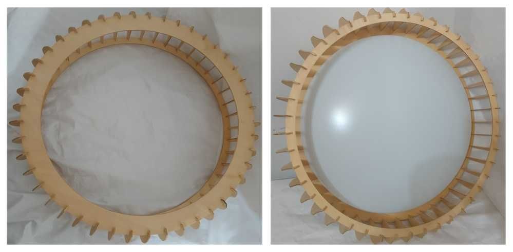 Reality Plafão LED madeira e plástico branco (280)