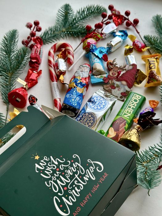 Солодкий подарунковий набір на день св. Миколая, Різдво, Новий рік