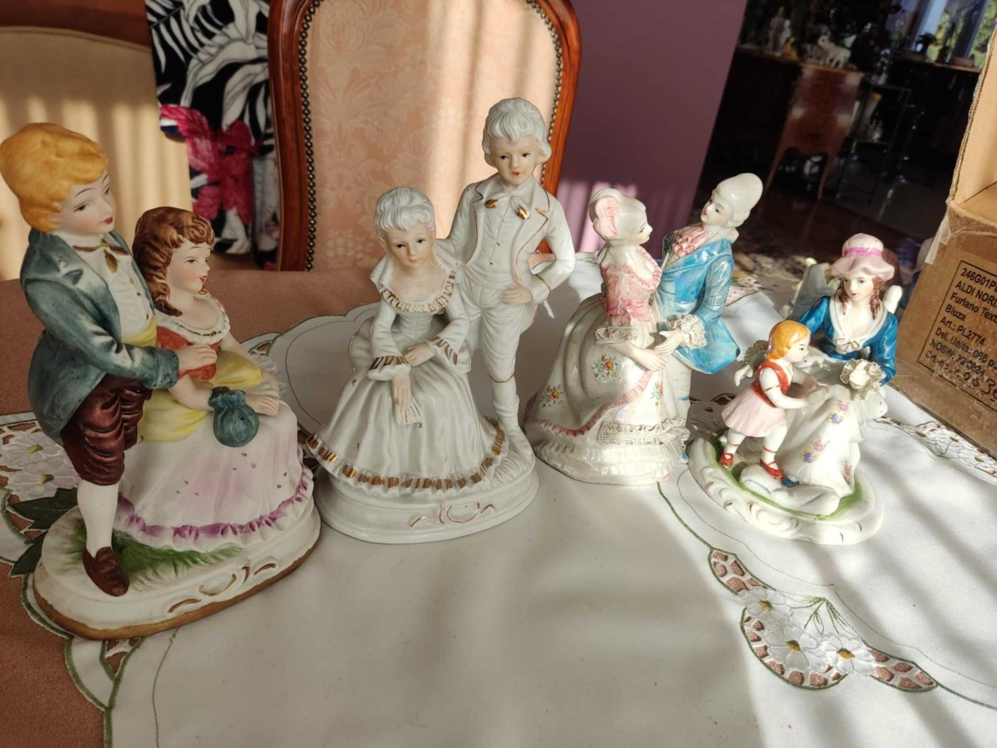 porcelanowe malowane  figurki 4 sztuki pary