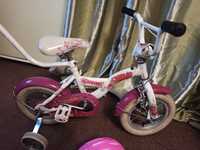Дитячий велосипед з додатковими колесами та навчальною ручкою+шолом