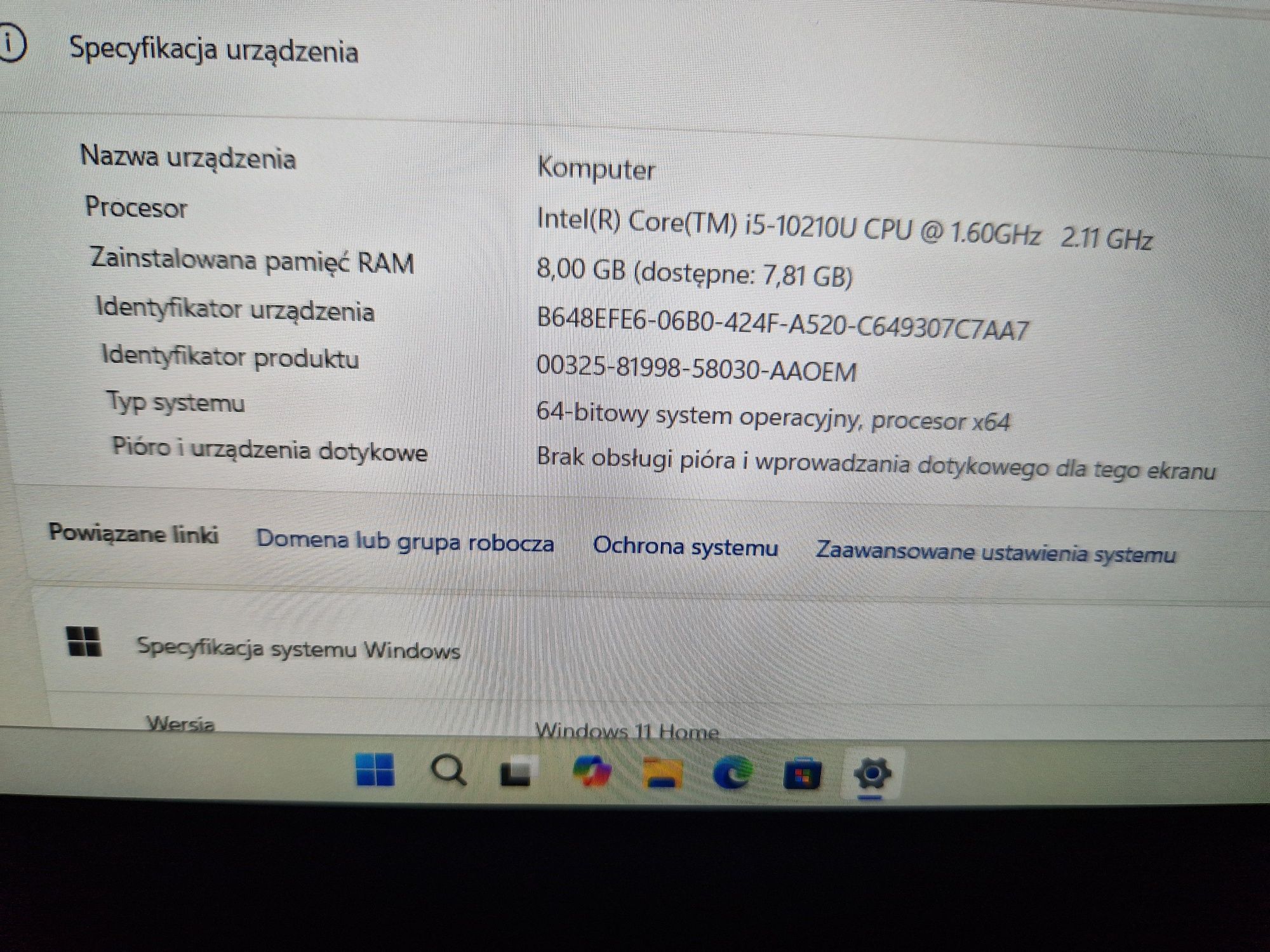 Laptop Lenovo ThinkBook 13s-IML i5 10gen 8GB 256GB nvme USB C  win11