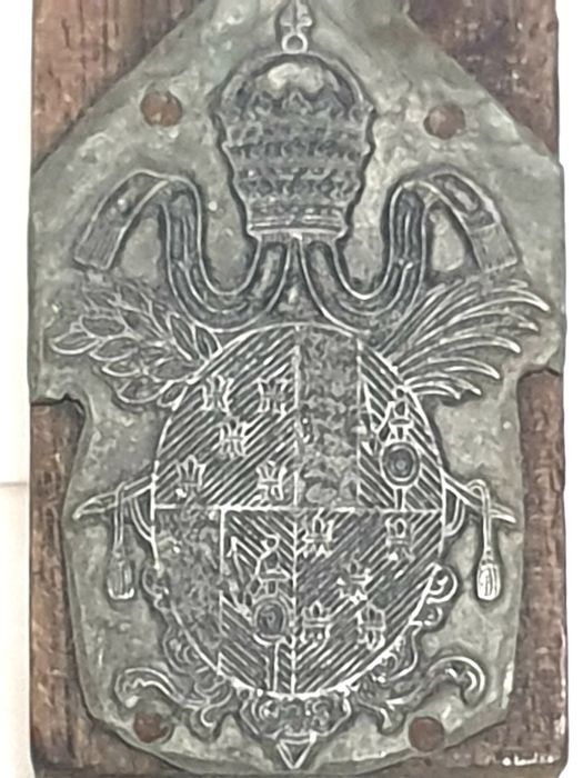 Fantástico antigo galvano cliché heráldico