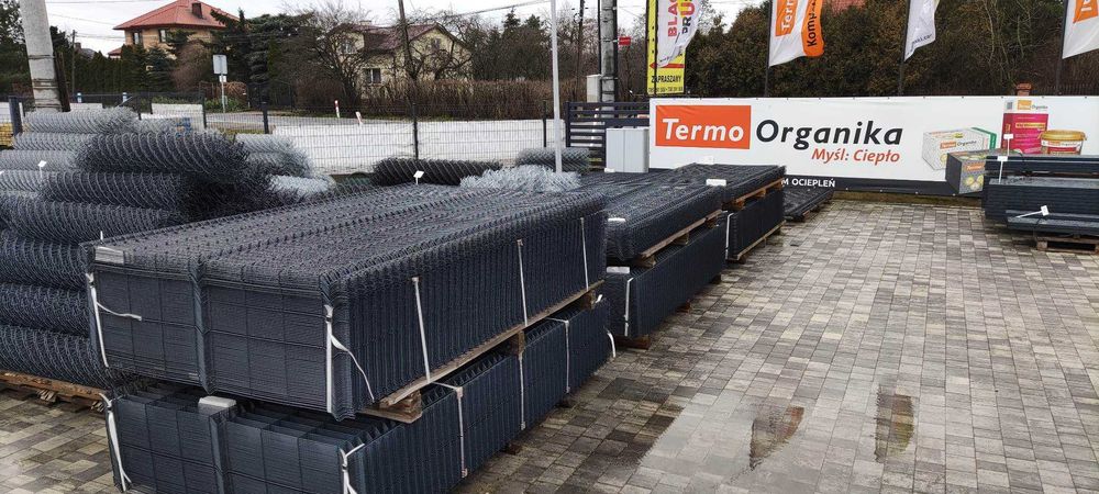 Ogrodzenie panelowe. Panel 3D ocynk +kolor, podmurówka, słupek, obejmy