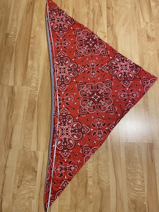 Czerwona chusta szal ponczo poncho narzutka dwustronna wzorek