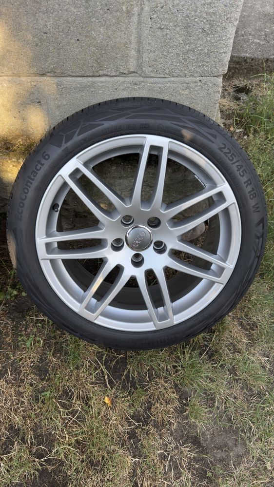 Koła audi a4 b8 18" 66,5mm+ opony continental 225/45 r18 5x112 komplet