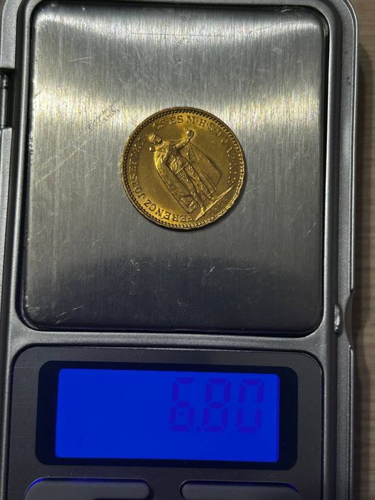 20 крон 1896, Австро-венгрия(венгерский тип), золото, 900 проба!