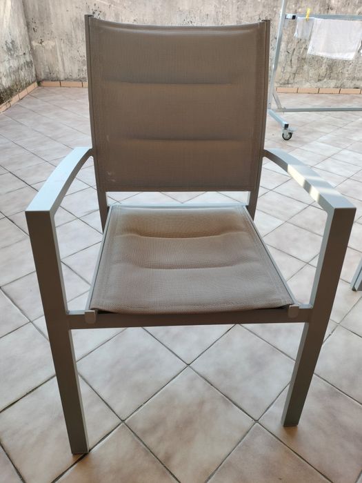 Conjunto 6 Cadeiras exteriores com braços ALLURE cinza