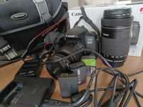 Canon77d obiektywy 18-55 oraz 55-250 ,baterie/ładowarki torba gratis