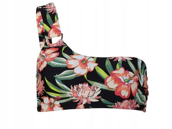 B.P.C figi bikini czarne w kwiaty z podszewką ^38
