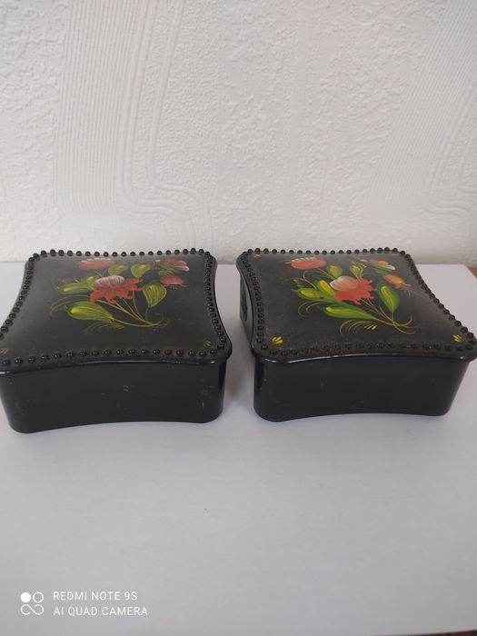 Шкатулки пластикові вінтажні з ручним розписом