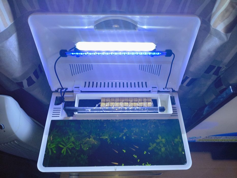 Designerskie oryginalne białe akwarium profilowane 50L LED INVITAL!