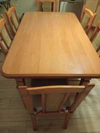 Stół 150×90 ,6 krzeseł