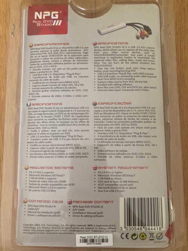 NPG Real DVD Studio – Converte VHS para Digital / DVD