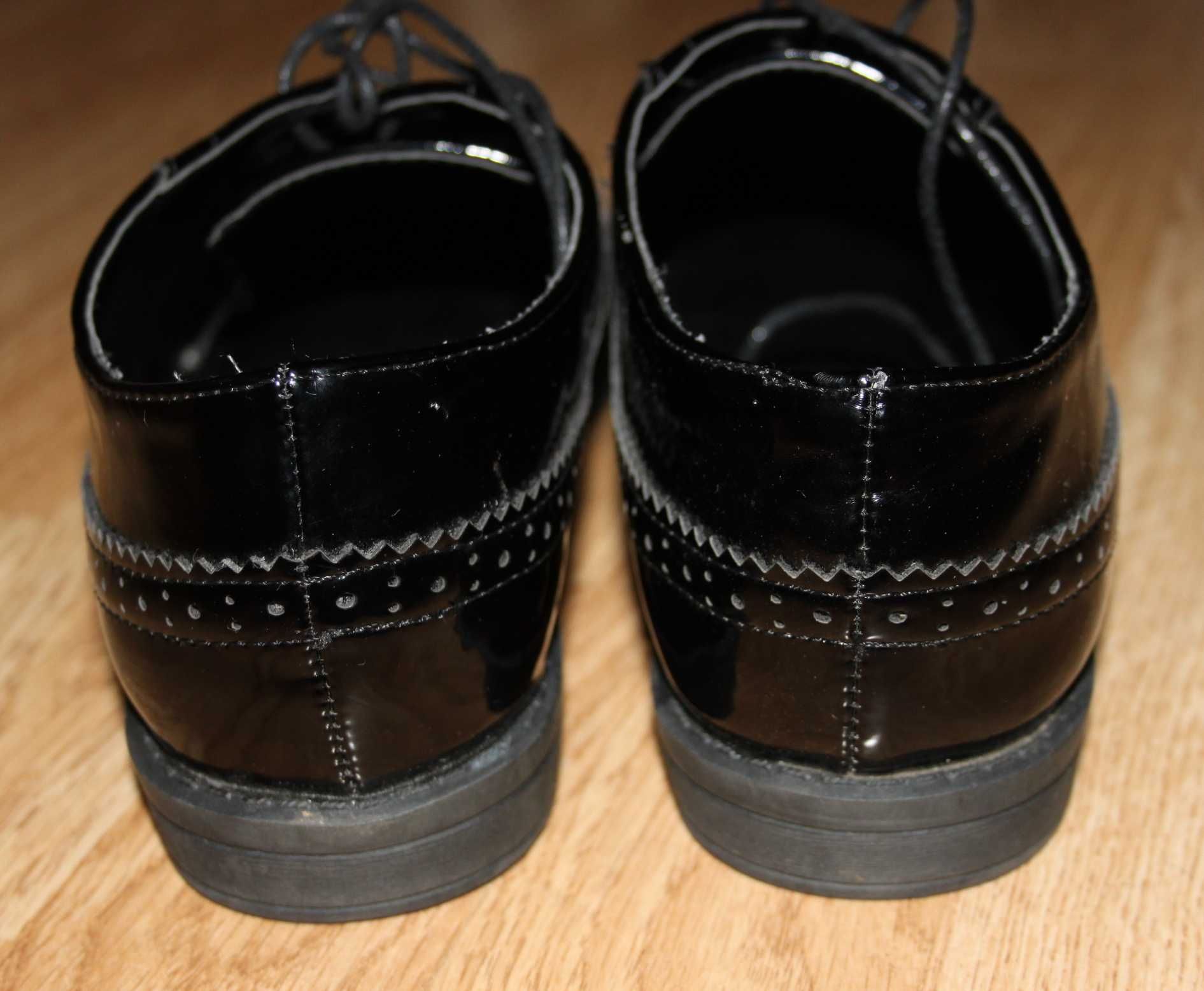 Туфли женские оксфорд, натуральная кожа лак размер 39