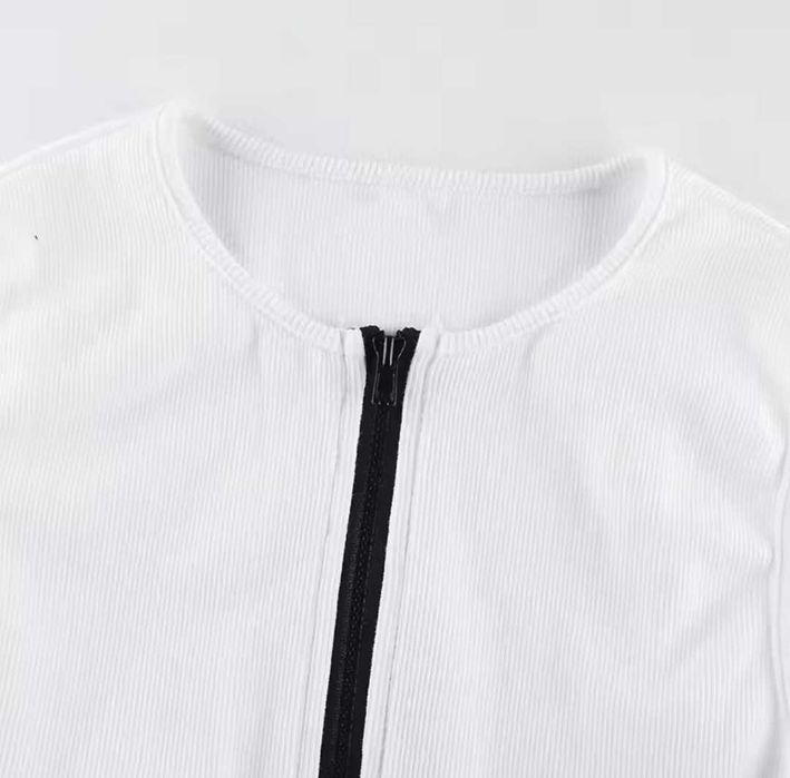 Body z zamkiem błyskawicznym bez rękawów kombinezon czerwony rozmiar S