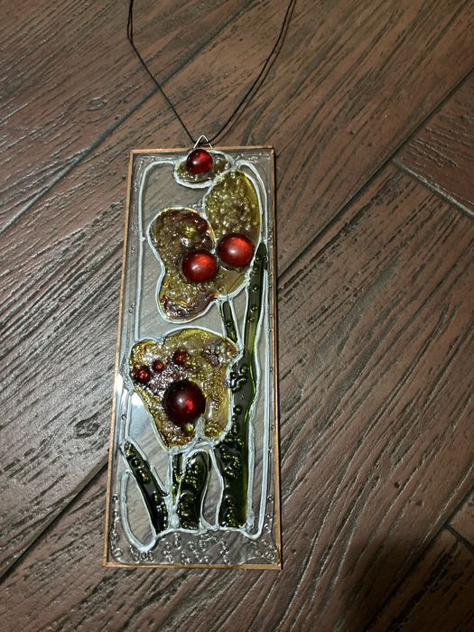 Kwiat, obrazek szklany