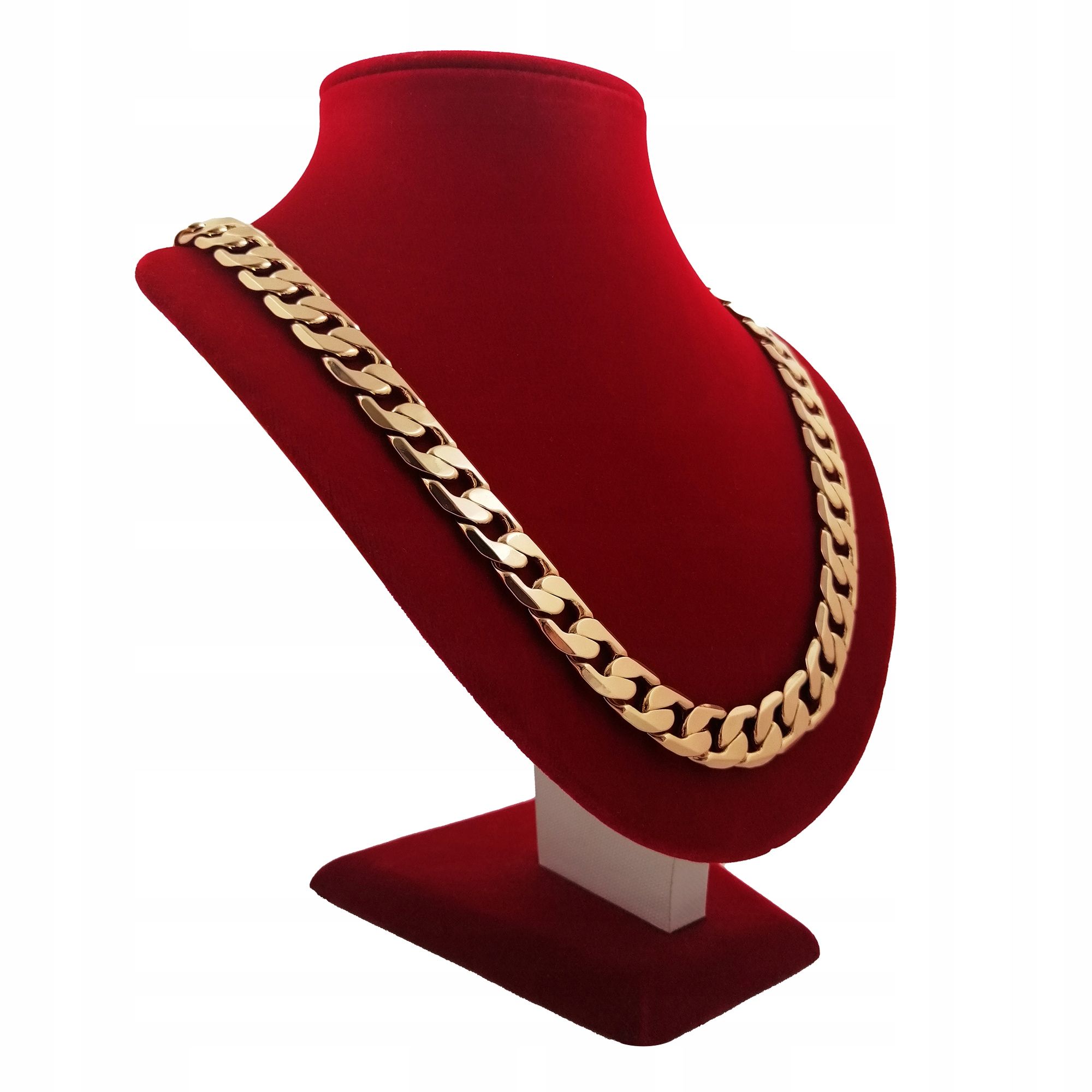 Złoty Gruby Łańcuszek Męski 18k Prezent Dla Niego 60cm/12mm Szeroki Ma