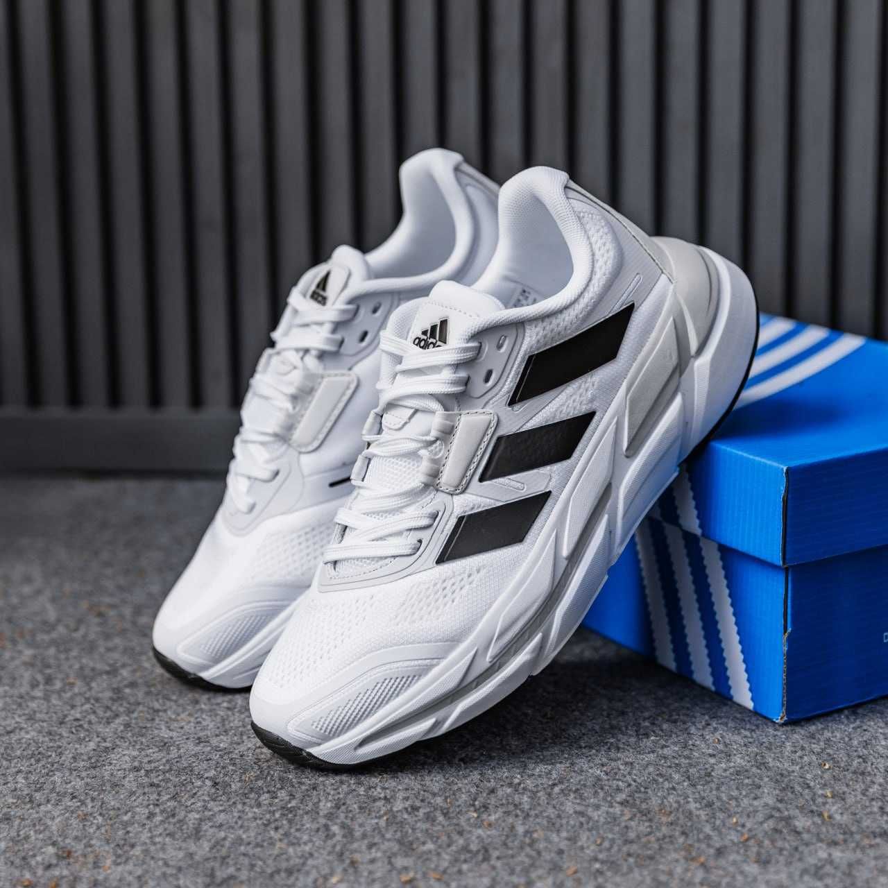 Чоловічі кросівки Adidas Adistar 2.0 білий з чорним 3080 ХІТ КРОСИ