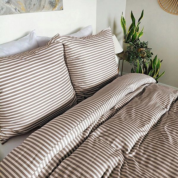 Pościel 140x200 MIKROFIBRA poszewka 70x80 KOMPLET Eusebia Home W PASY