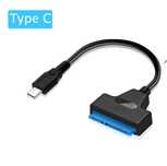 Кабель SATA - USB 3.0 и Type C для внешнего диска SSD , шнур SATA