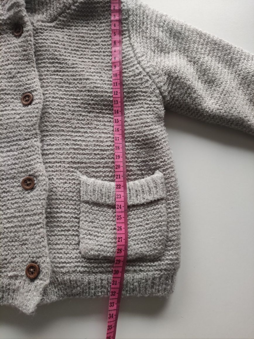 Ciepły sweter z kapturem 6-9 m-cy unisex