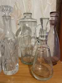 Графин кувшин ваза  посуда СССР цветное стекло  рубиновая чайная пара