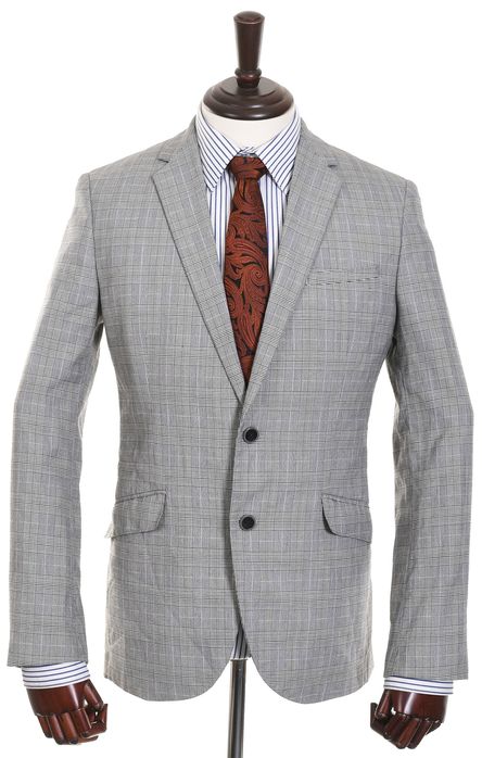 C&A taliowana marynarka męska w czarno-białą kratkę slim fit r. 48
