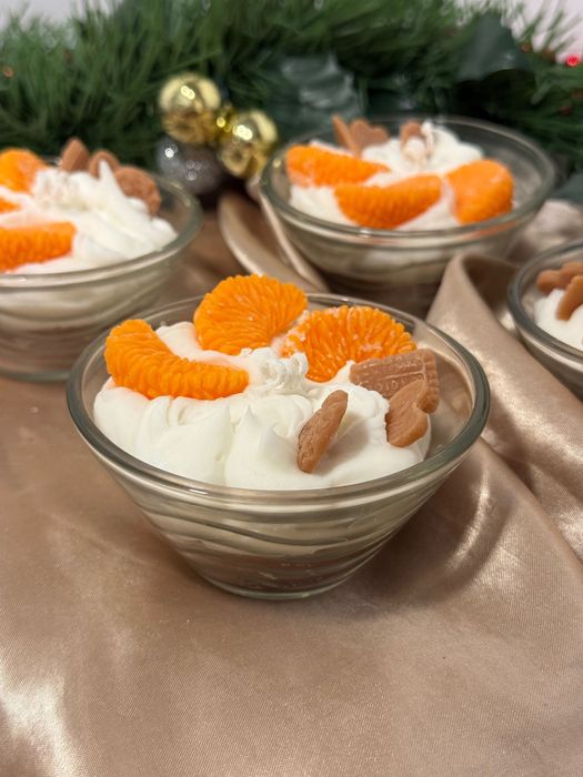 Świeca deser ciasto mandarynka (Świeczka, dekoracja, candle, prezent)
