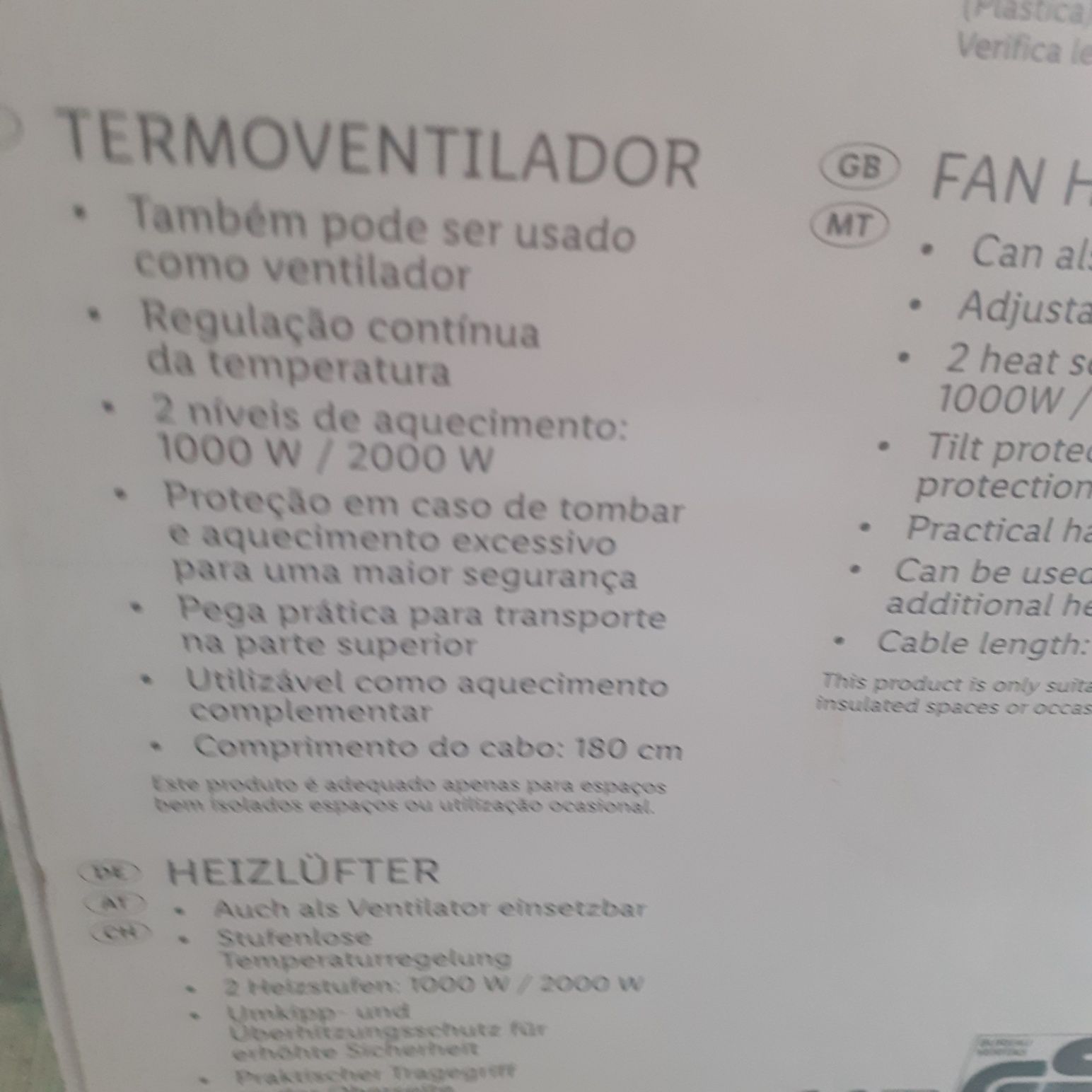 Termoventilador novo SilverCrest