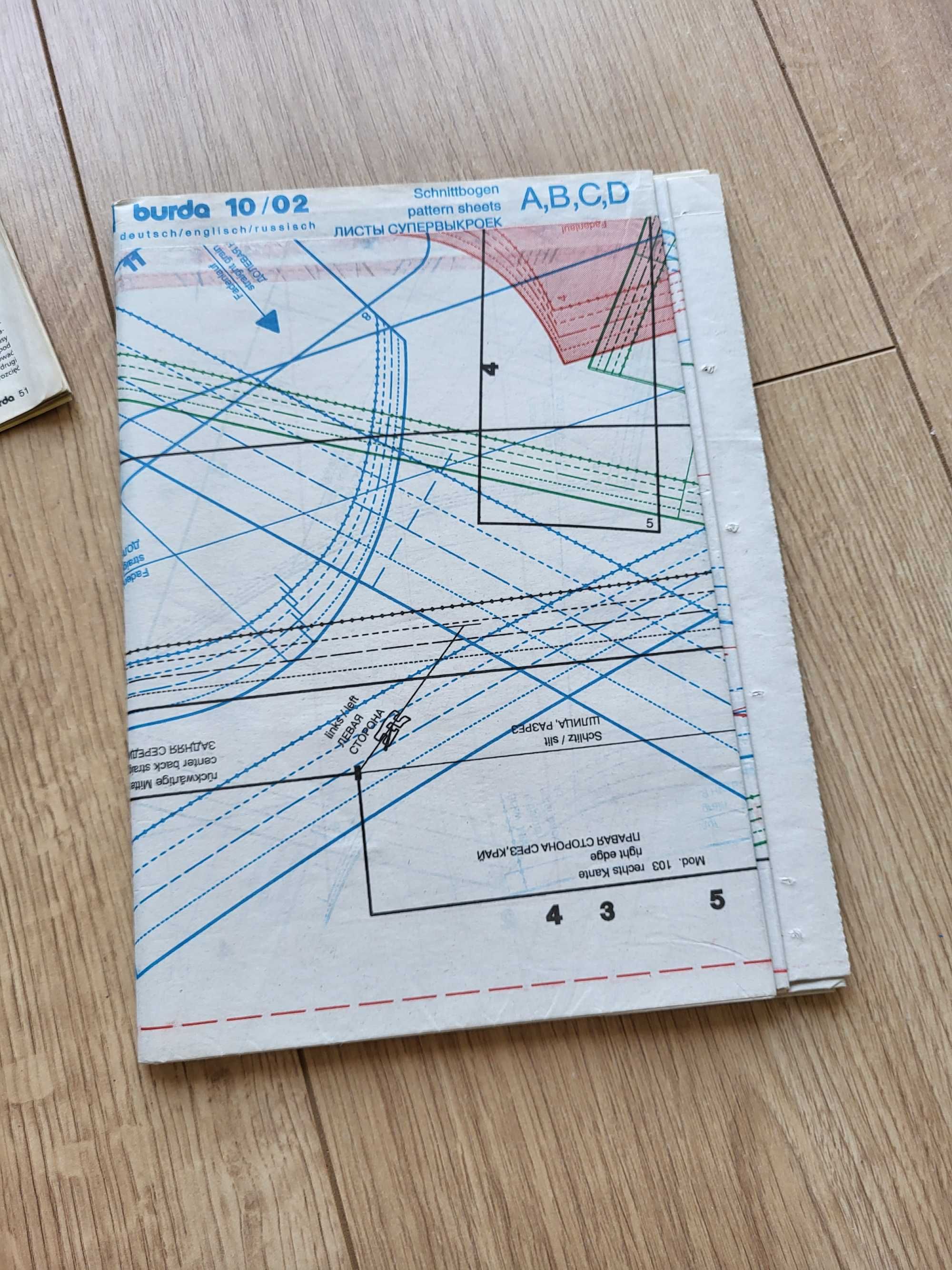 burda 10/2002 gazeta z wykrojami