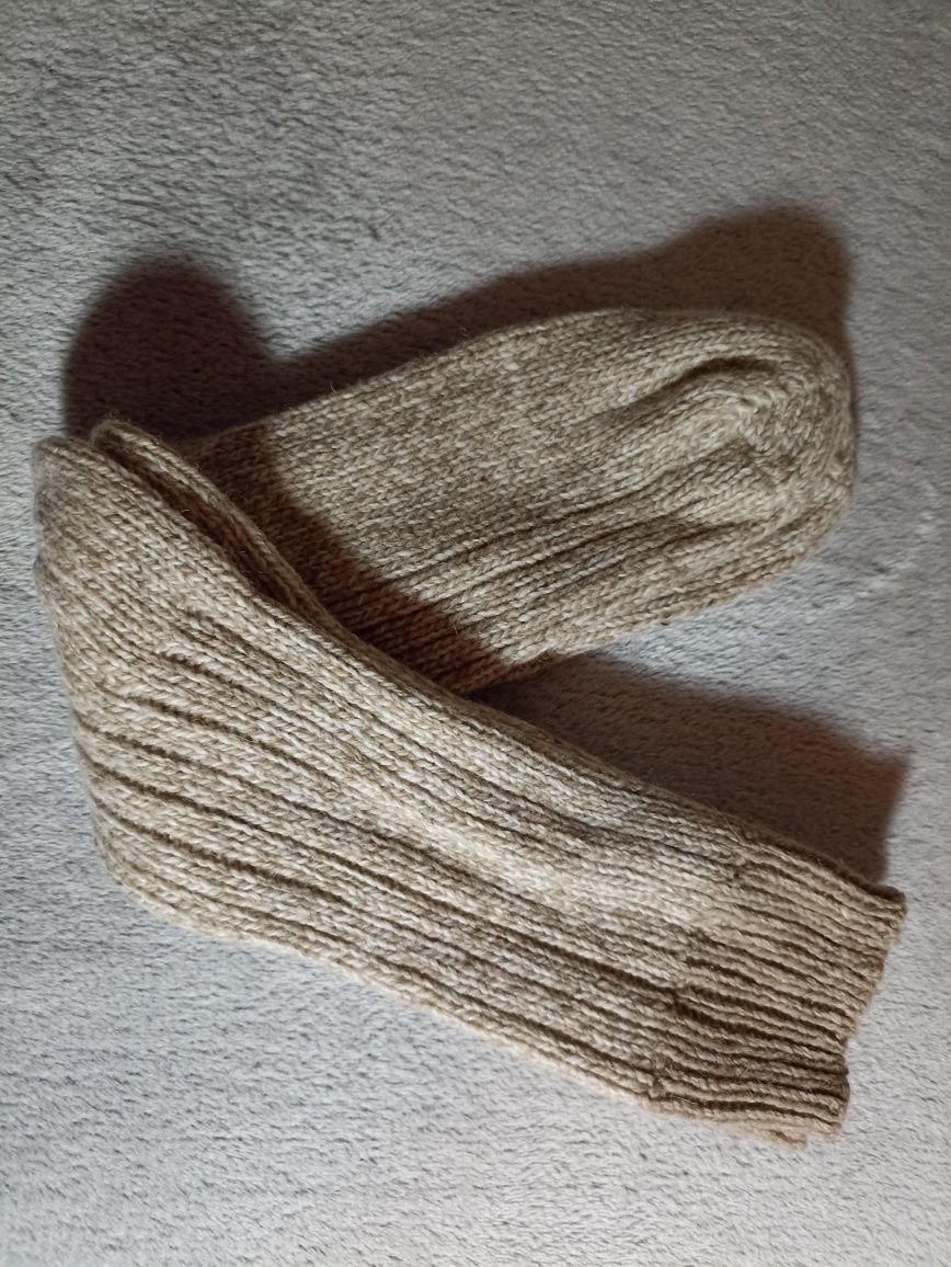 Grube, wełniano- liane, cieplutkie skarpety 100% naturalne 42-44rozmia