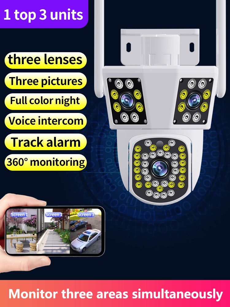 Kamera zewnętrzna 12MP WiFi 8X Zoom
Trzy obiektywy Al Śledzenie ruc